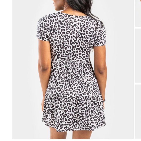 NWT! Francesca's Cheetah Print T-Shirt Mini Dress! - Picture 3 of 4